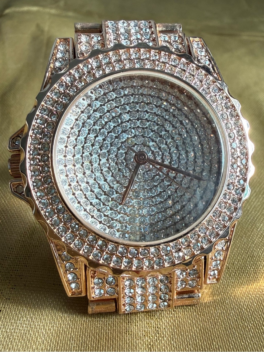 Rose Gold Crystal Pavé Watch - Sparkling Statement Piece